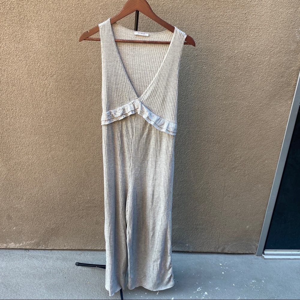 Zara cropped wide leg overalls